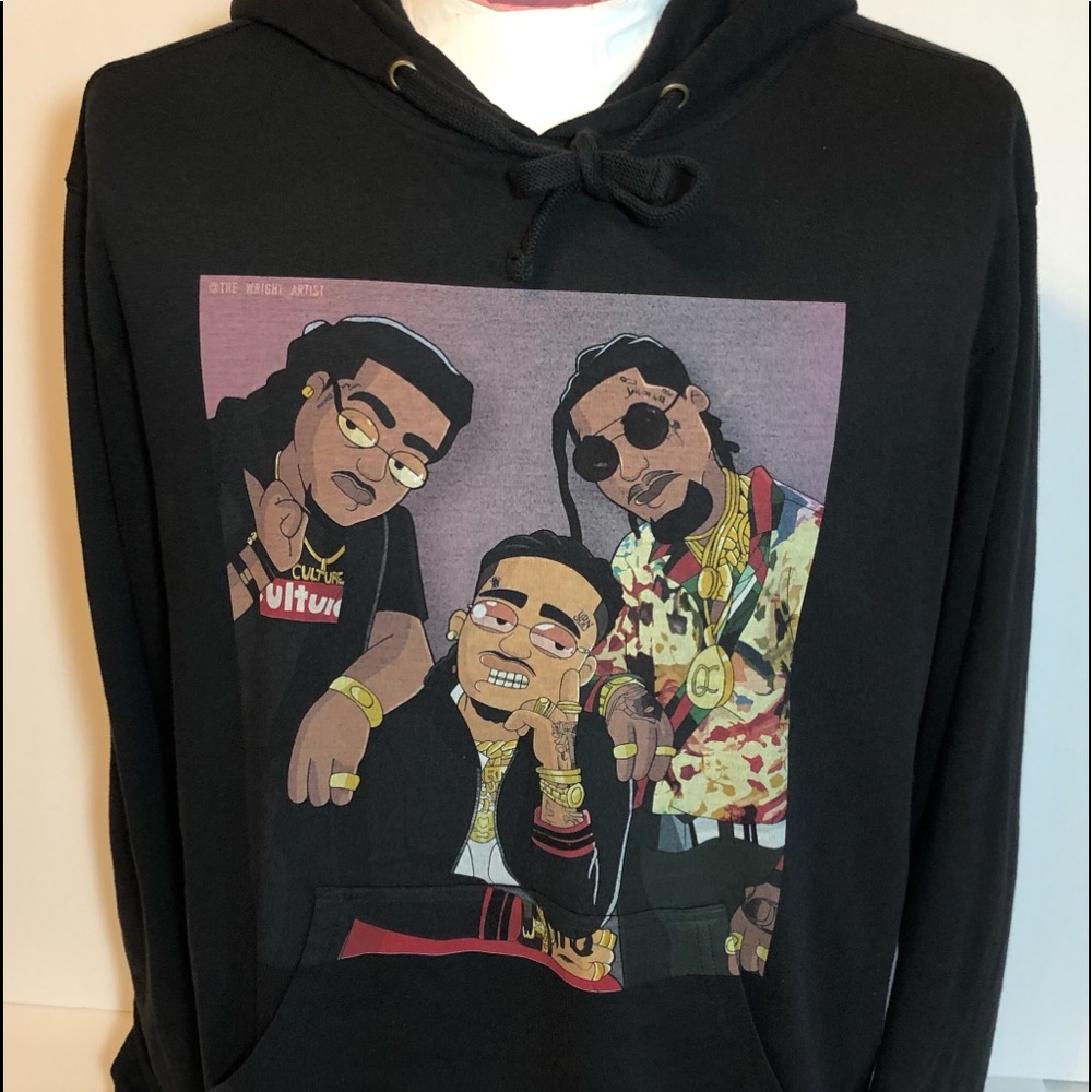 Next Level Black Hoodie Migos YRN Culture Large